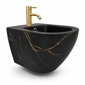 Подвесное биде VBI VULCANO BLACK MARBLE MATT VBI-020419 фото
