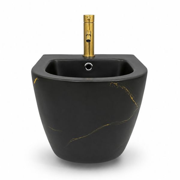 Подвесное биде VBI VULCANO BLACK MARBLE MATT VBI-020419 фото