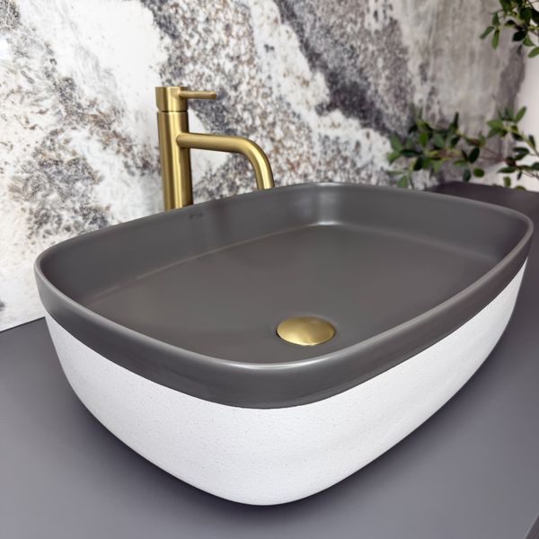 Умивальник (раковина) VBI FORENZA GREY WHITE MATT накладний VBI-016108 фото