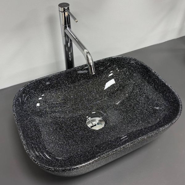 Умывальник (раковина) VBI RAVENNA SPACE BLACK GLOSSY накладной VBI-011234 фото