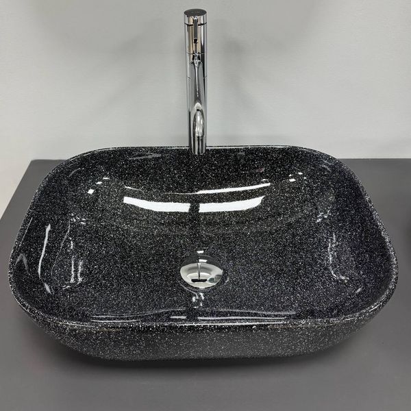 Умывальник (раковина) VBI RAVENNA SPACE BLACK GLOSSY накладной VBI-011234 фото