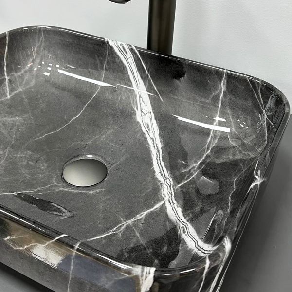 Умывальник (раковина) VBI PALERMO DARK GREY AGATE GLOSSY накладной VBI-012304 фото