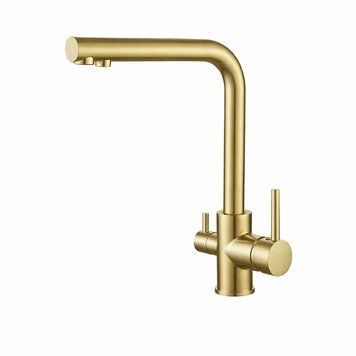 Змішувач для кухні VBI GEMINI BRUSHED GOLD з двома потоками води VBI-055001BG фото
