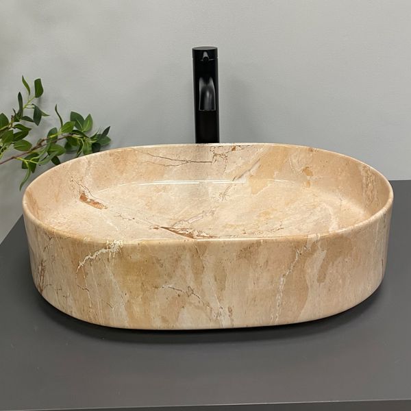 Умывальник (раковина) VBI VERONA 50 TRAVERTINE GLOSSY накладной VBI-011326 фото