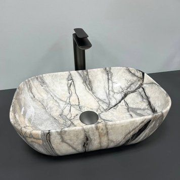 Умивальник (раковина) VBI RAVENNA LIGHT GREY ONYX GLOSSY накладний VBI-011213 фото