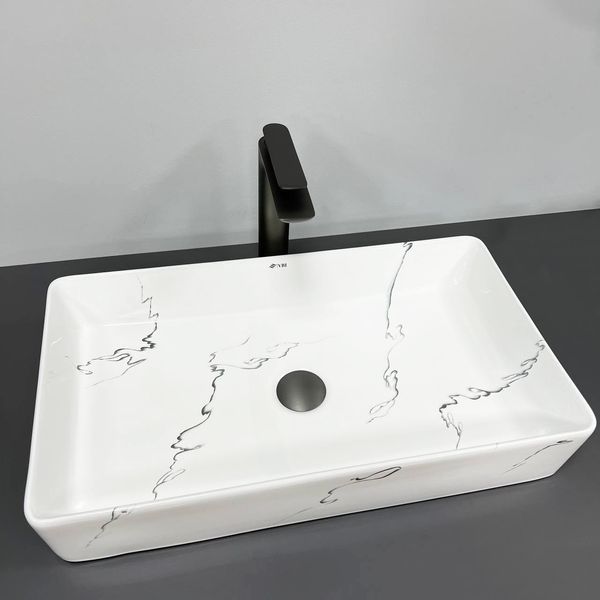 Умывальник (раковина) VBI TRIEST MARMO GLOSSY накладной VBI-012704 фото