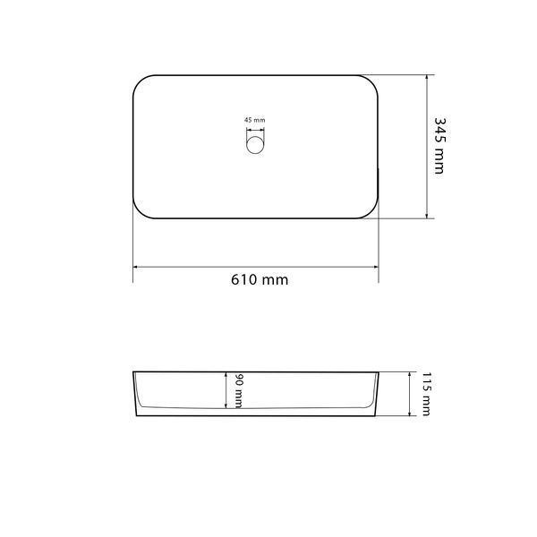 Умывальник (раковина) VBI TRIEST MARMO GLOSSY накладной VBI-012704 фото