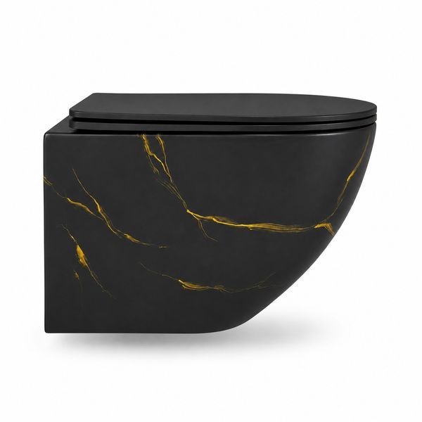 Підвісний унітаз VBI VULCANO BLACK MARBLE MATT VBI-020418 фото