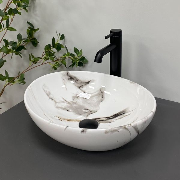 Умывальник (раковина) VBI PARMA CARRARA GLOSSY накладной VBI-011025 фото