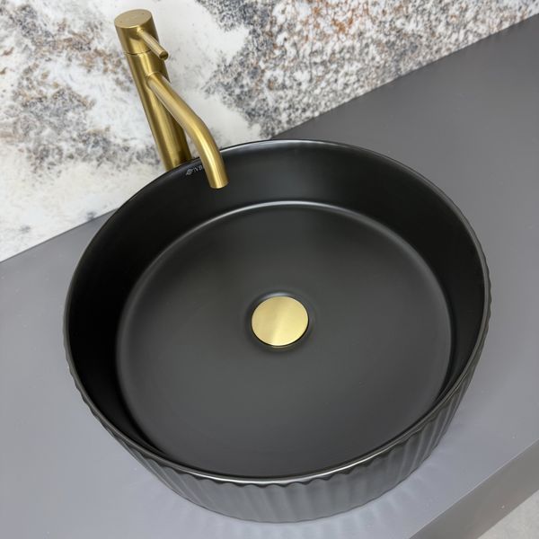Умивальник (раковина) VBI BRINDISI M BLACK MATT накладний VBI-014104 фото