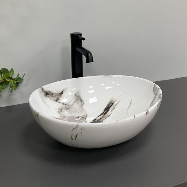 Умывальник (раковина) VBI PARMA CARRARA GLOSSY накладной VBI-011025 фото