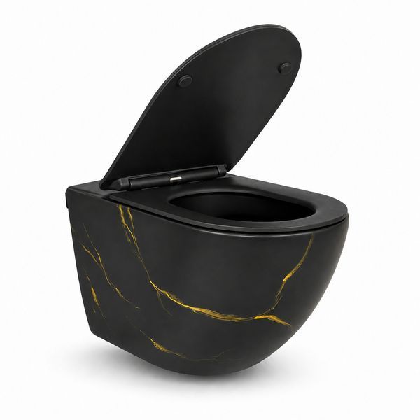 Підвісний унітаз VBI VULCANO BLACK MARBLE MATT VBI-020418 фото