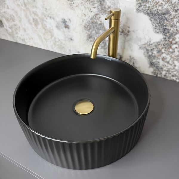 Умивальник (раковина) VBI BRINDISI M BLACK MATT накладний VBI-014104 фото