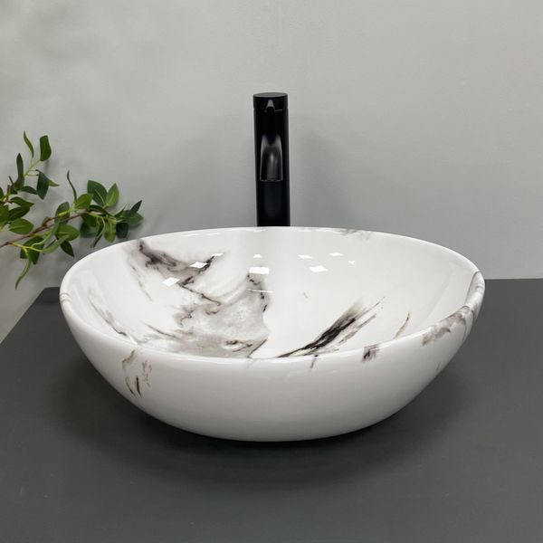 Умывальник (раковина) VBI PARMA CARRARA GLOSSY накладной VBI-011025 фото