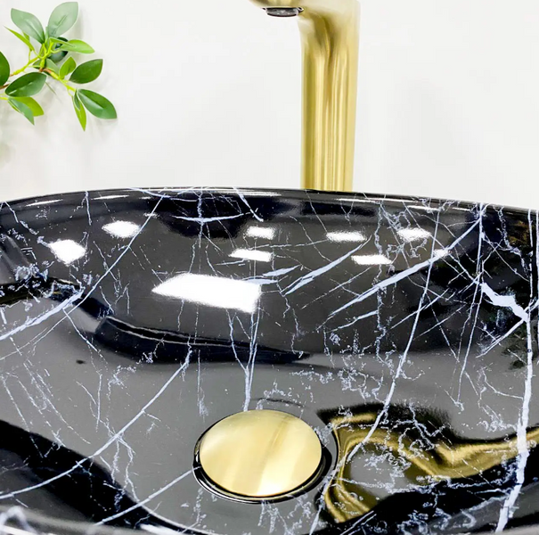 Умивальник (раковина) VBI PARMA BLACK STONE GLOSSY накладний VBI-011014 фото