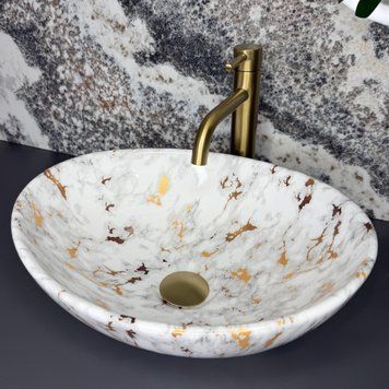 Умивальник (раковина) VBI PARMA S MARBLE WHITE GLOSSY накладний VBI-011031 фото