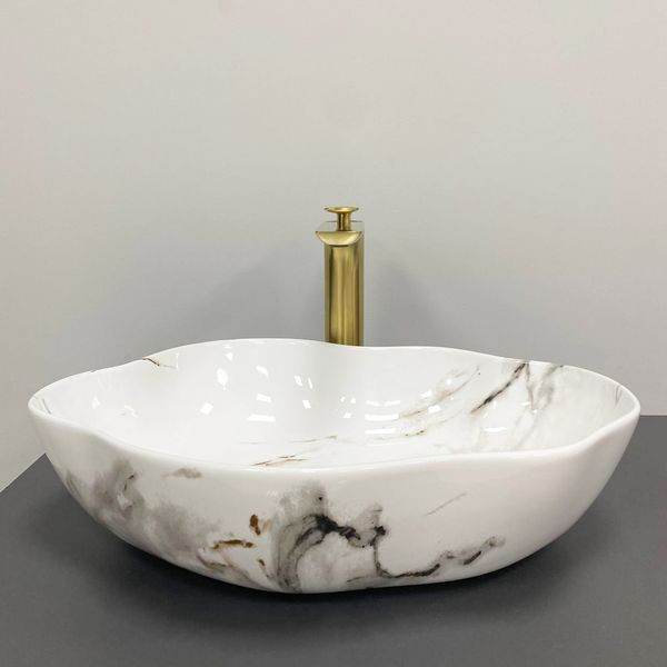 Умивальник (раковина) VBI FALERIA CARRARA GLOSSY накладний VBI-016700 фото