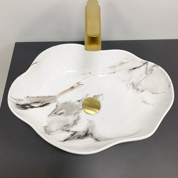Умивальник (раковина) VBI FALERIA CARRARA GLOSSY накладний VBI-016700 фото