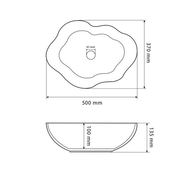 Умивальник (раковина) VBI FALERIA CARRARA GLOSSY накладний VBI-016700 фото
