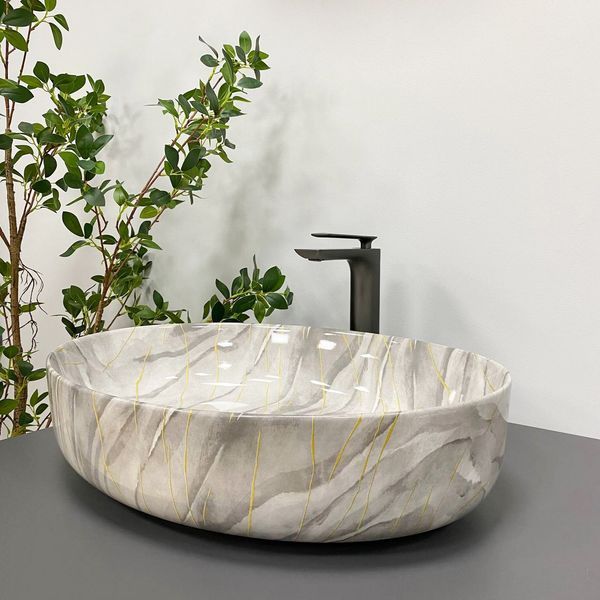Умивальник (раковина) VBI UDINE STONE GLOSSY накладний VBI-012102 фото