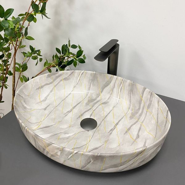 Умивальник (раковина) VBI UDINE STONE GLOSSY накладний VBI-012102 фото