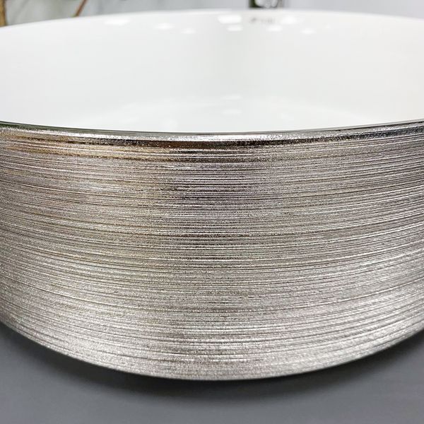 Умивальник (раковина) VBI PRATO BRUSH SILVER WHITE накладний VBI-011407 фото
