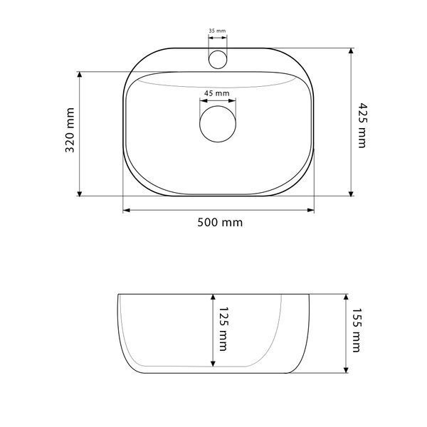 Умивальник (раковина) VBI NARNI M WHITE накладний VBI-014900 фото