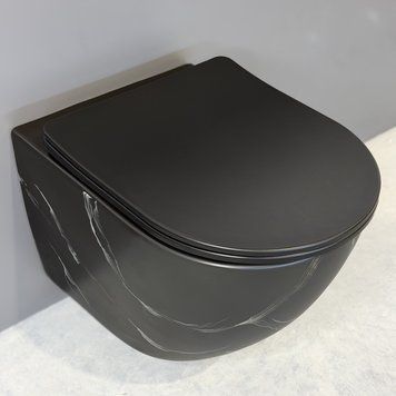 Подвесной унитаз VBI VULCANO BLACK STONE MATT VBI-020423 фото