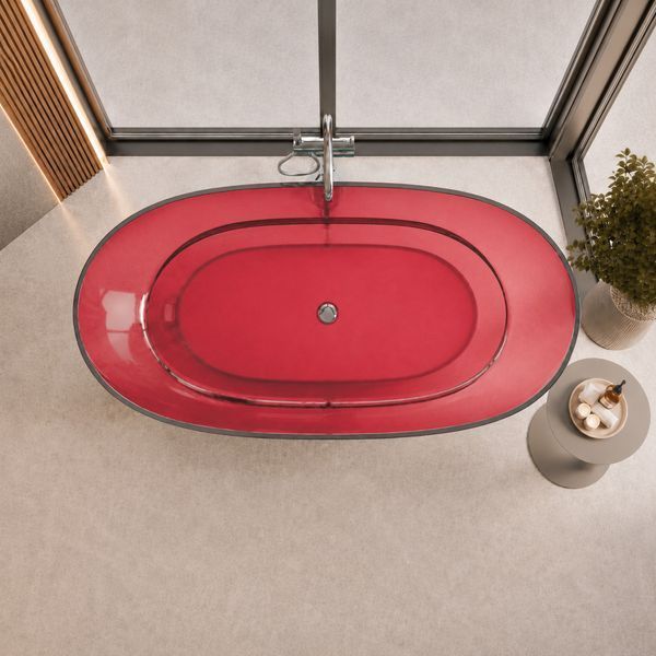 Ванна VBI VESUVIO RED 170 x 78 отдельностоящая стеклянная VBI-075005 фото