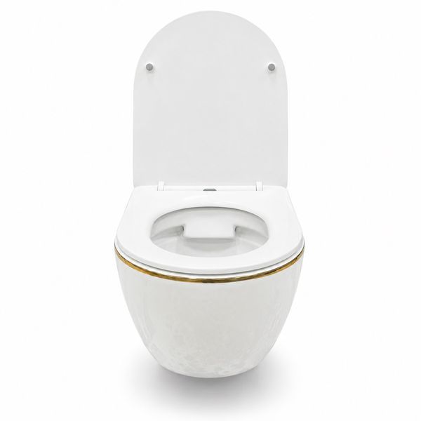Подвесной унитаз VBI VULCANO WHITE GOLD EDGE VBI-020402 фото
