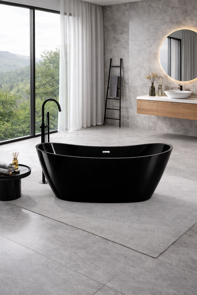 Ванна VBI MARMOLADA BLACK 170 x 75, окремо стояча VBI-071117 фото