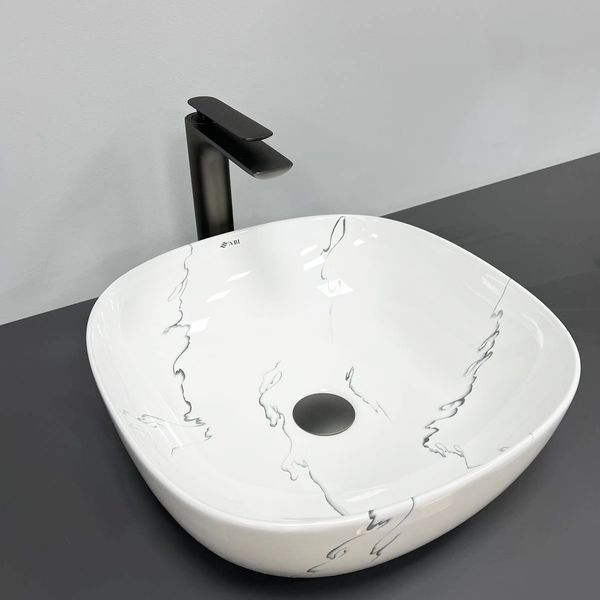 Умивальник (раковина) VBI BERGAMO S MARMO GLOSSY накладний VBI-012502 фото