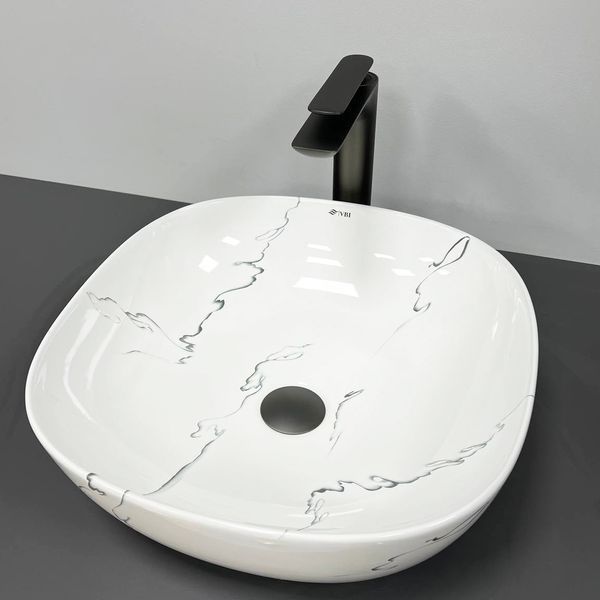 Умивальник (раковина) VBI BERGAMO S MARMO GLOSSY накладний VBI-012502 фото