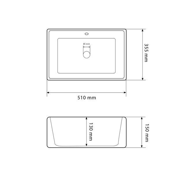 Умивальник (раковина) VBI CASTELLO WHITE накладний VBI-012901 фото