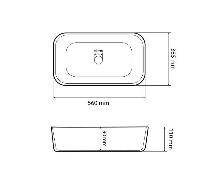 Умывальник (раковина) VBI VESTONE 55 WHITE накладной VBI-017001 фото