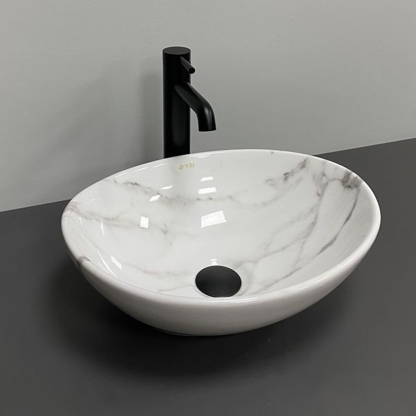 Умывальник (раковина) VBI PARMA CALCATTA GLOSSY накладной VBI-011024 фото