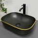 Умивальник (раковина) VBI RAVENNA BLACK MATT GOLD EDGE накладний VBI-011228 фото 1