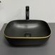 Умивальник (раковина) VBI RAVENNA BLACK MATT GOLD EDGE накладний VBI-011228 фото 3