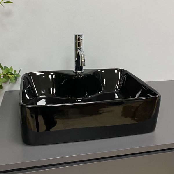 Умывальник (раковина) VBI FORLI BLACK GLOSSY накладной VBI-011106 фото