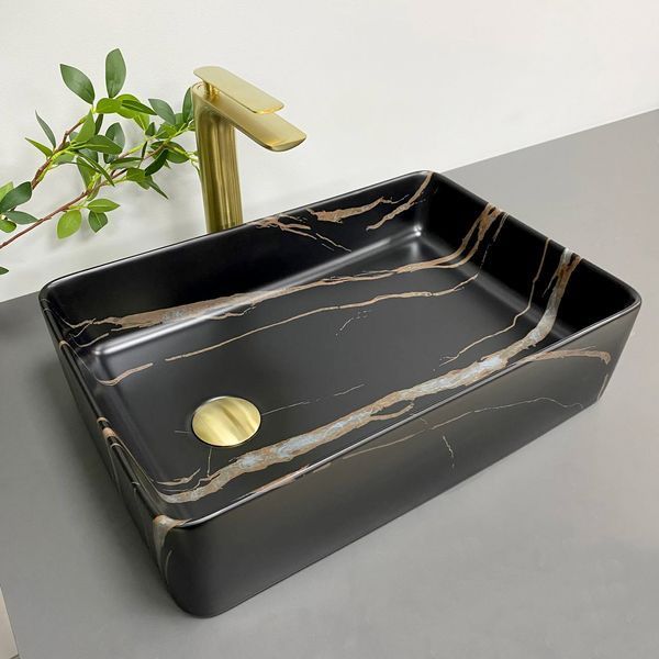 Умывальник (раковина) VBI VELLETRI BLACK STONE MATT накладной VBI-015902 фото
