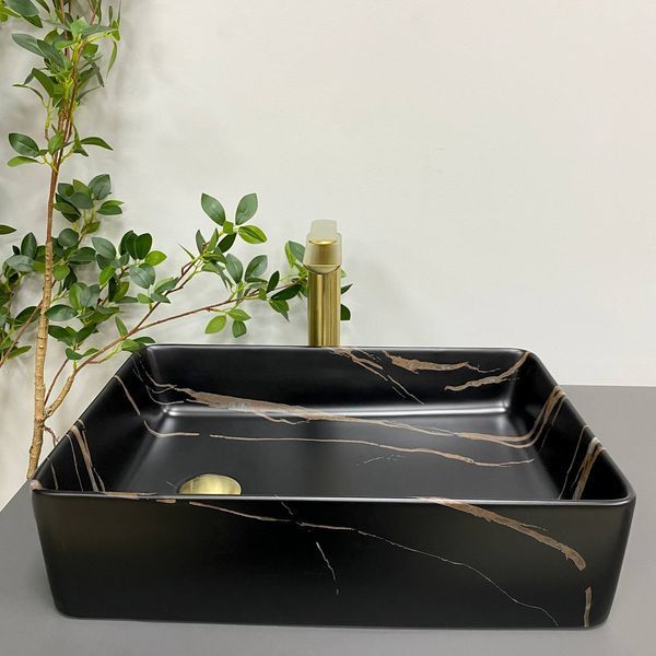 Умывальник (раковина) VBI VELLETRI BLACK STONE MATT накладной VBI-015902 фото