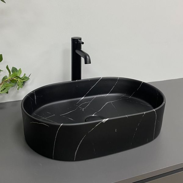 Умивальник (раковина) VBI VERONA 50 BLACK MARMO MATT накладний VBI-011328 фото