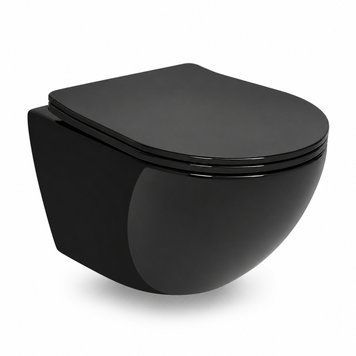 Подвесной унитаз VBI VULCANO BLACK GLOSSY VBI-020414 фото