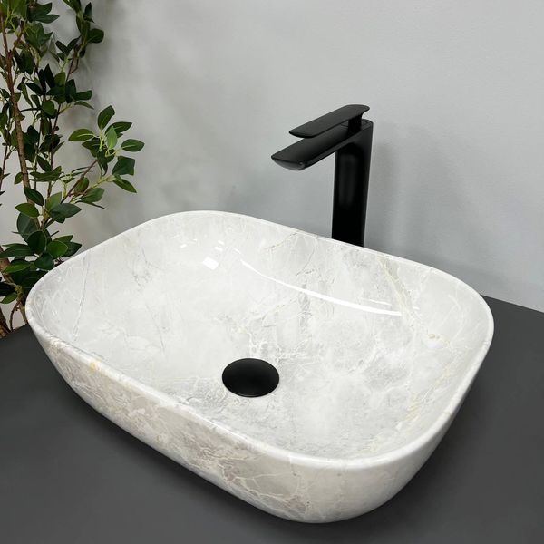 Умивальник (раковина) VBI RAVENNA LIGHT STONE GLOSSY накладний VBI-011206 фото