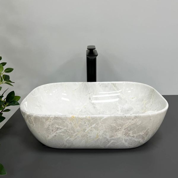 Умивальник (раковина) VBI RAVENNA LIGHT STONE GLOSSY накладний VBI-011206 фото