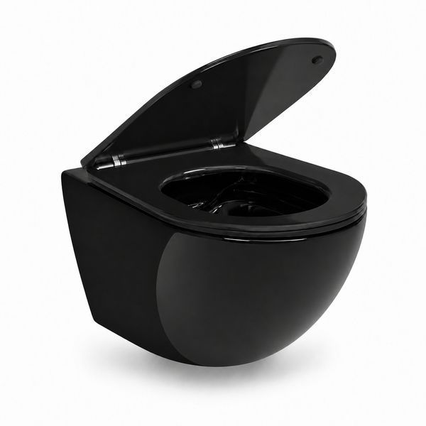 Подвесной унитаз VBI VULCANO BLACK GLOSSY VBI-020414 фото