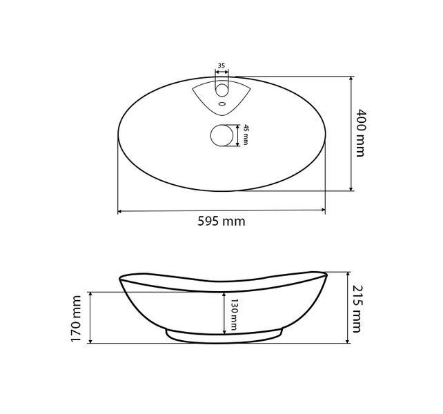 Умивальник (раковина) VBI ARONA WHITE накладний VBI-012620 фото