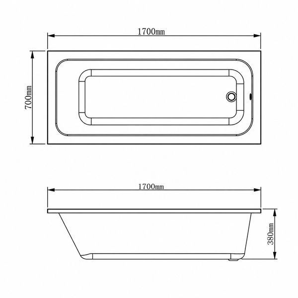 Ванна VBI AMIATA 170 x 70 вбудована VBI-070817 фото