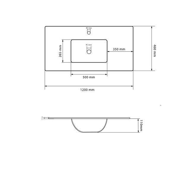 Умывальник (раковина) VBI FERRARA 120 WHITE врезной VBI-018031 фото
