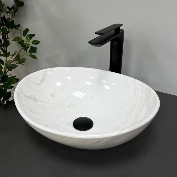 Умивальник (раковина) VBI PARMA MARBLE NATURE GLOSSY накладний VBI-011007 фото